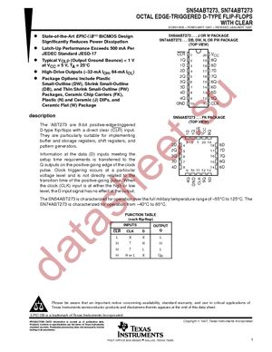 SN74ABT273PWE4 datasheet  